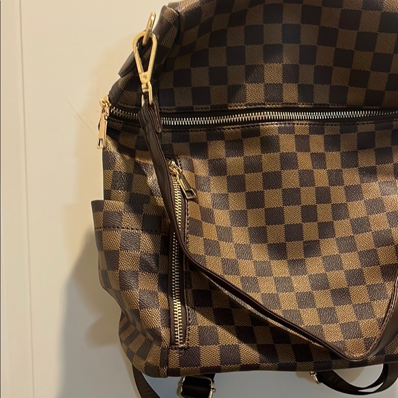 Checkered Brown Backpack - Picture 2 of 14